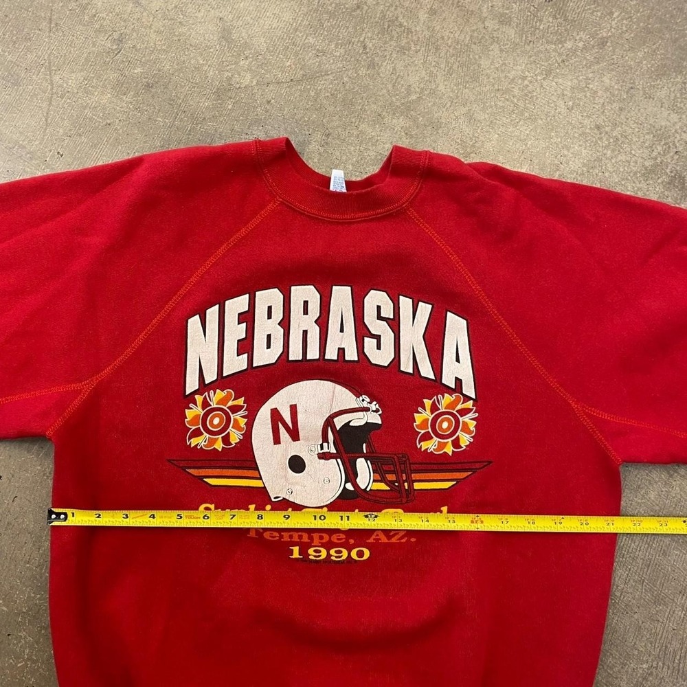 Vintage Nebraska Cornhuskers College Football 1990 Fiesta Bowl Sweatshirt Large - Picture 7 of 8